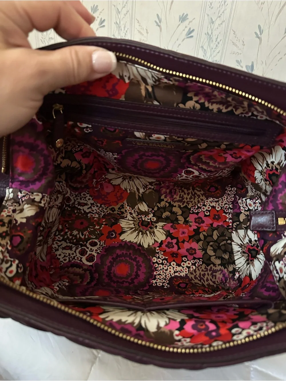 Vera Bradley Quilted Leather Satchel
